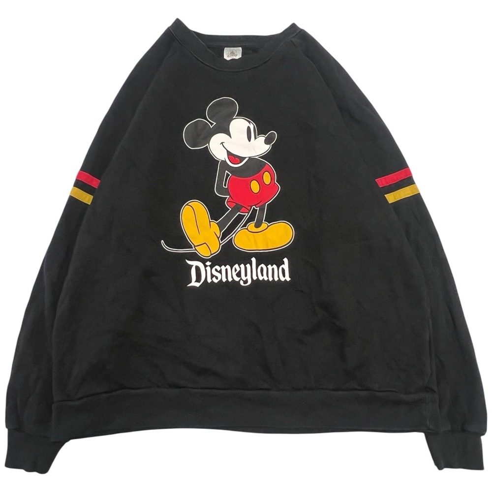 Disney Mickey Mouse Sweatshirt Pullover Screen Print Mickey Black Size XXLarge
